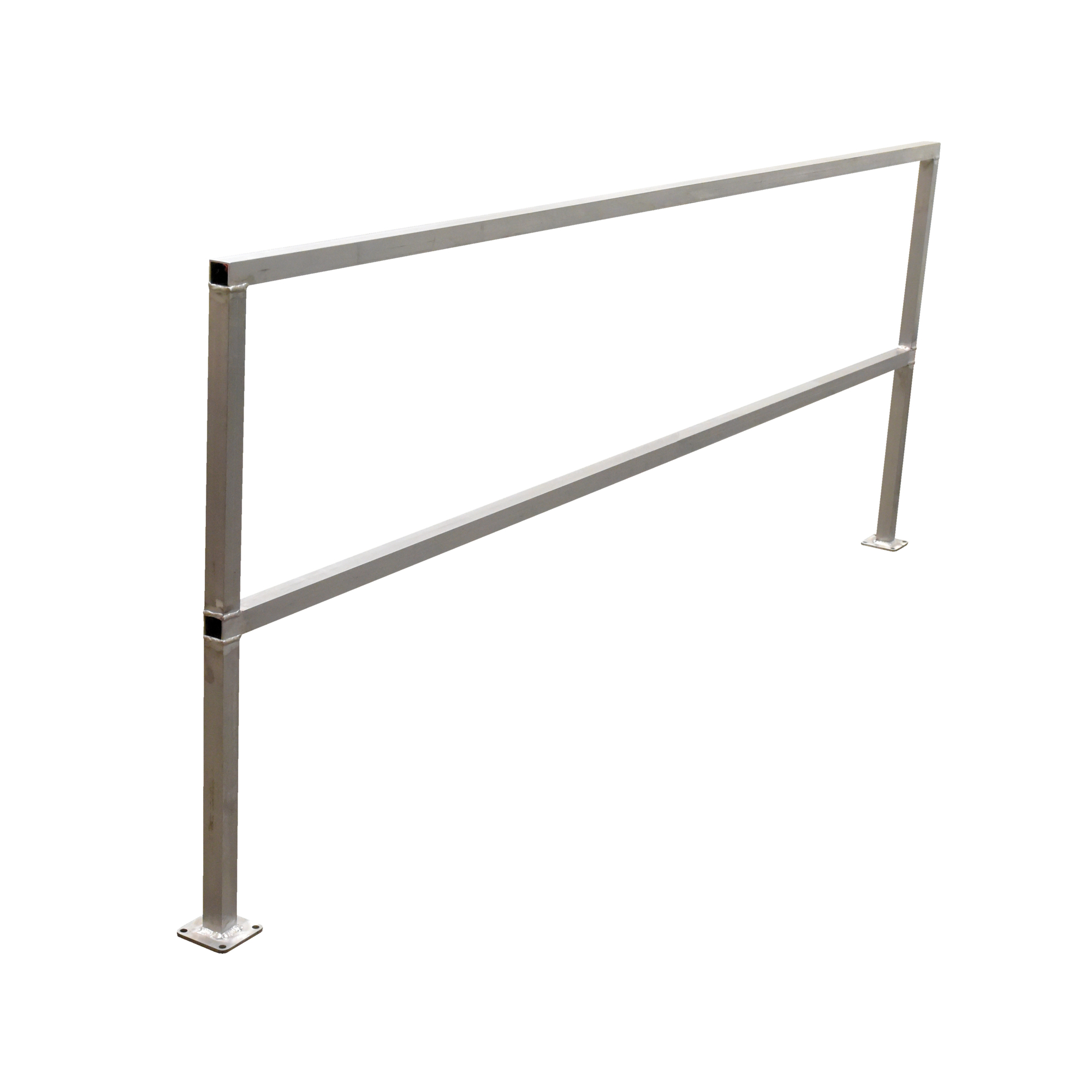 Vestil Aluminum Safety Handrail 110-1/2 In. x 4 In. x 42 In. Silver